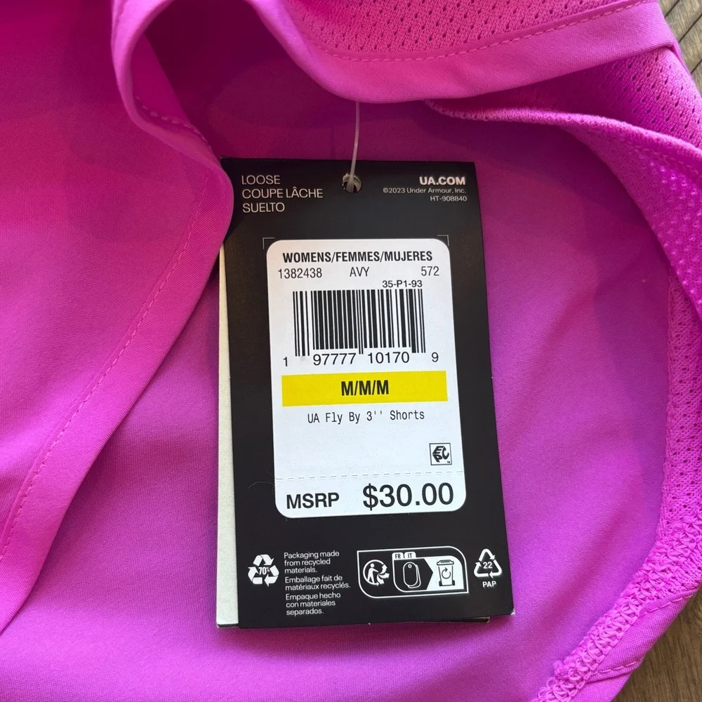 Under Armour Women's Vibrant Pink Athletic Shorts Size Medium NWT - Picture 5 of 7